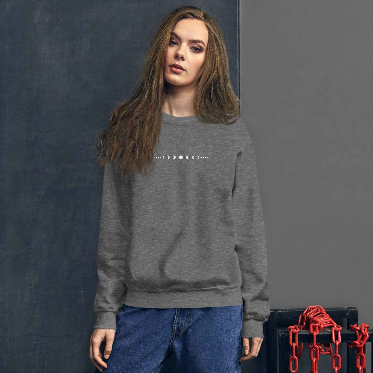 Sweat Unisexe à Col Rond Phases lunaires